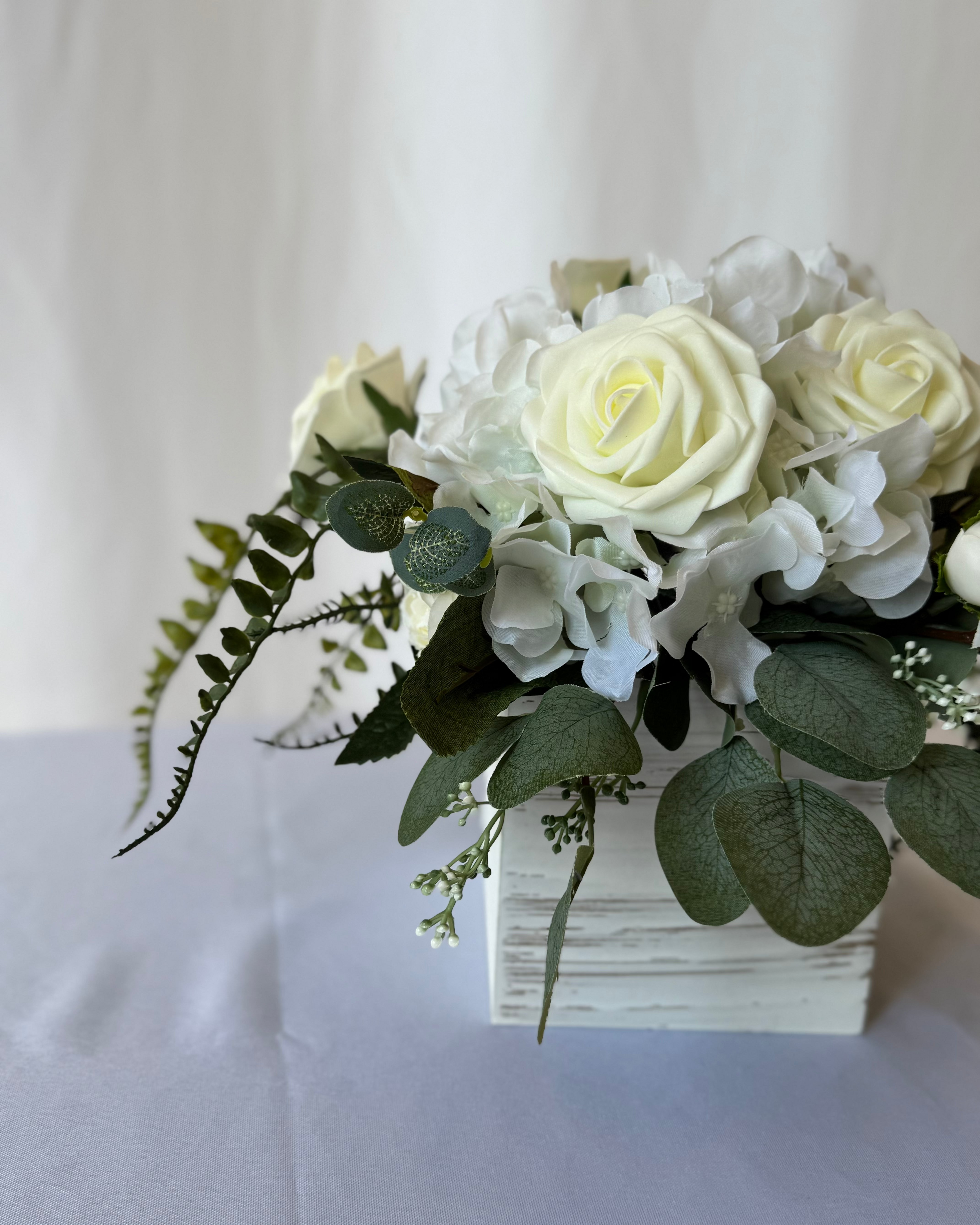 Addison Centerpiece (Whitewashed Wood Box)